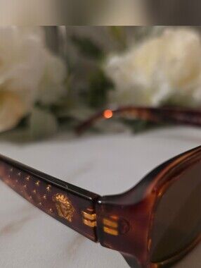 Versace Tortoiseshell Sunglasses with Gold Medusa Accents